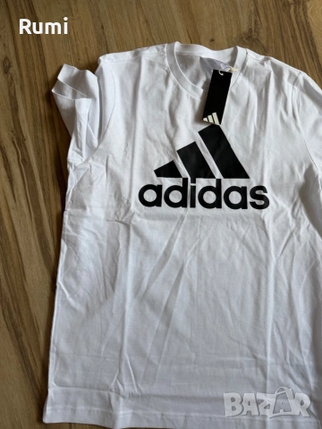 Нова оригинална Бяла мъжка тениска Adidas Big Logo Essentials! M,L, снимка 9 - Тениски - 54729965