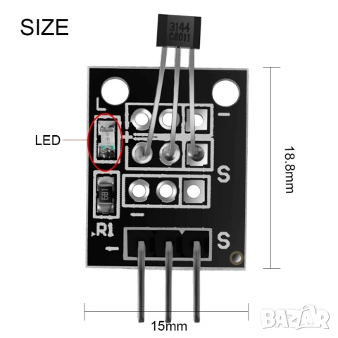 Mагнитен сензорен модул за AVR Smart Cars, снимка 2 - Друга електроника - 55167198
