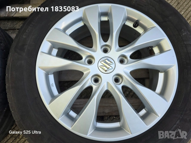 Лети джанти 16ки 5х114.3 Suzuki + летни гуми 205/60/16 Continental, снимка 6 - Гуми и джанти - 54407236