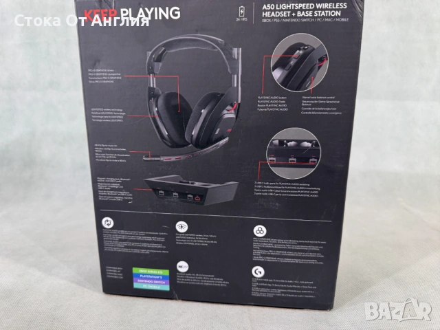 Слушалки - Logitech Astro A50 Wireless + Base Station (939-002224) Gen 5, снимка 10 - Слушалки за компютър - 54829249