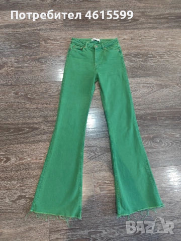 зелени дънки на Zara, снимка 2 - Дънки - 55177748