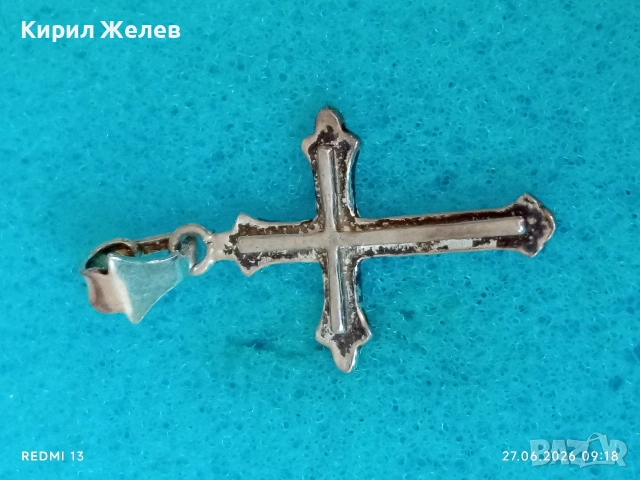 Сребърен медальон кръст подходящ аксесоар за ежедневието 33666, снимка 3 - Колиета, медальони, синджири - 55066787