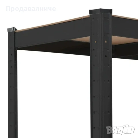 Здрав метален стелаж до 540 кг - Безвинтов гаражен рафт с 4 нива 150x75x30 см, снимка 7 - Други стоки за дома - 54680526