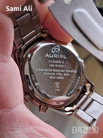 Мъжки часовник Auriol (10 Bar Water Resistant) – Като нов, снимка 4 - Мъжки - 54269208