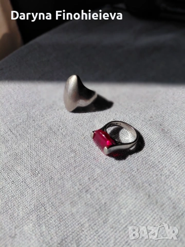 Сребърни пърстени с проба, снимка 2 - Пръстени - 54299916