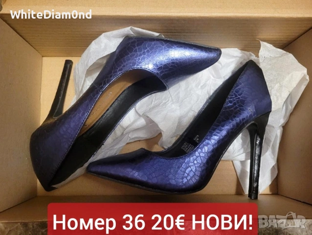 НОВИ! Остри дамски обувки на ток номер 36