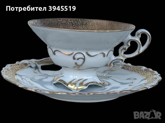 Рядък уникален порцеланов сет с позлата, снимка 5 - Антикварни и старинни предмети - 55040335