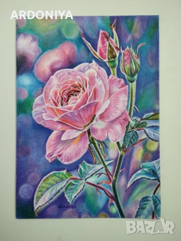 Роза картина, снимка 3 - Картини - 54279714