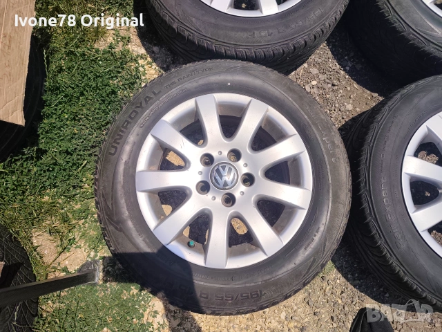 ПРОМОЦИЯ АЛУМИНИЕВИ ДЖАНТИ от VW GOLF 5 5x112 15цола.Отлично състояние, снимка 4 - Гуми и джанти - 55179669