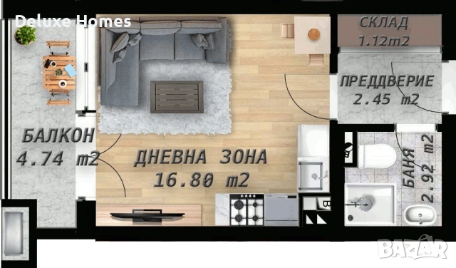 Възможност за схема 20% НА 80% АКТ 16! Едностаен апартамент БУТИКОВА СГРАДА