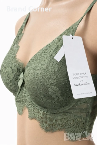 Комплект бельо Hunkemöller в цвят зелено каки – сутиен 85B и прашки 3XL, снимка 3 - Бельо - 54551585