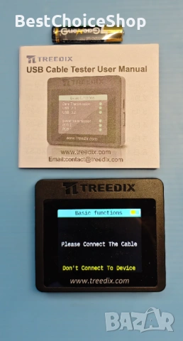 Treedix USB тестер за кабели 2.4-инчов цветен дисплей поддържа множество типове кабели – USB-C, снимка 2 - Друга електроника - 54481046