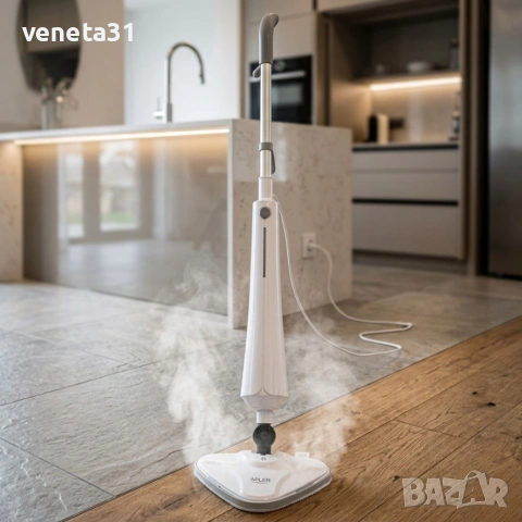 Парен моп Adler – 1300W мощност, дезинфекция без химикали и перфектно чисти подове