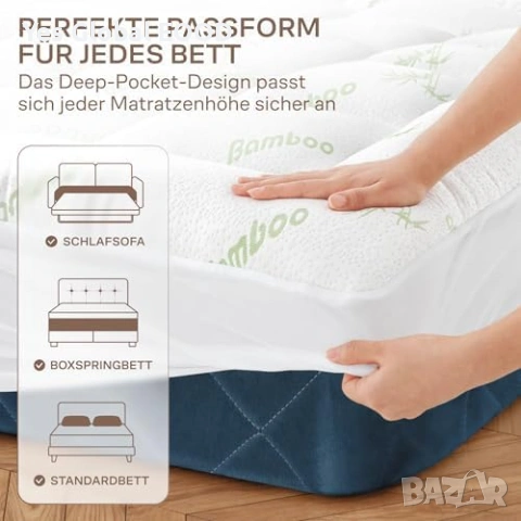 Bamboo топ матрак 90x200 см охлаждащ и дишащ, снимка 6 - Протектори за матраци - 55189693
