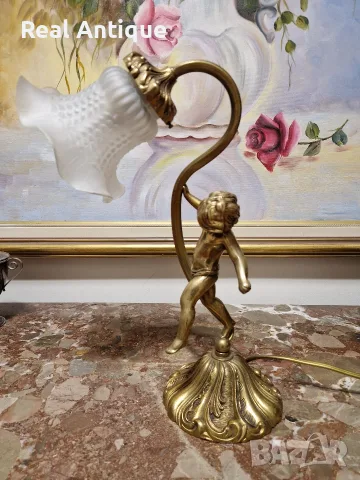 Страхотна антикварна бронзова френска фигурална лампа , снимка 2 - Антикварни и старинни предмети - 55602819