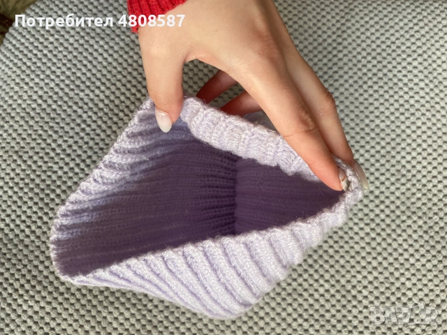 Детска лилава шапка, снимка 4 - Шапки, шалове и ръкавици - 55162779