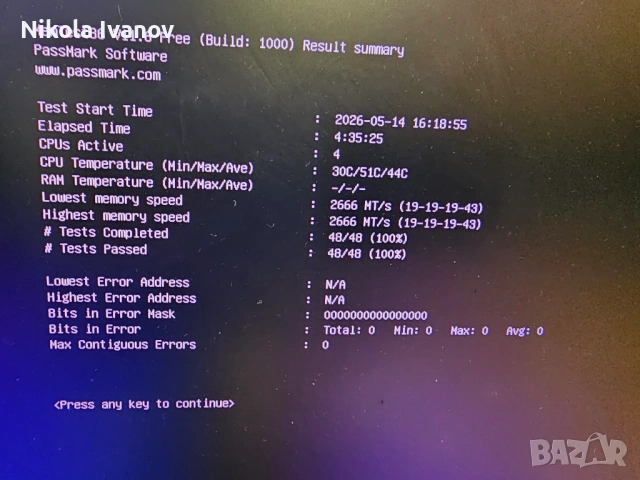 2X16GB 32GB DDR4 2666Mhz Kingston RAM памет | CL19 | Тествана! | MemTest PASS | За настолен компютър, снимка 5 - RAM памет - 54556205
