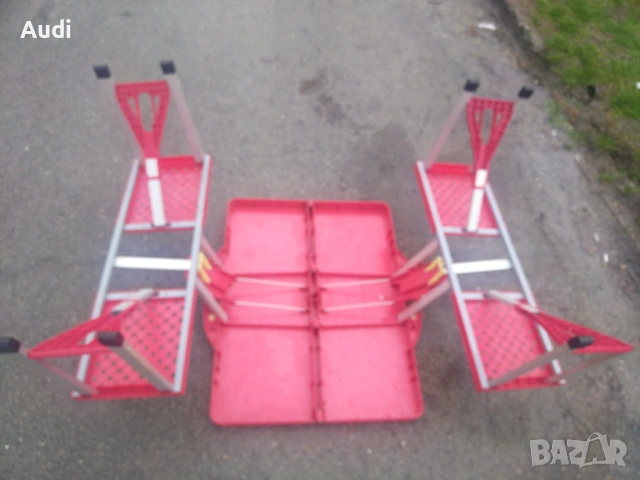 Сгъваема маса със столове за  къмпинг, идеаллна за дворове, градини, пикници и др.  Сгъва се във фор, снимка 6 - Къмпинг мебели - 46465888