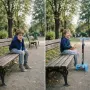 Детска тротинетка 21st Scooter със светещи колела, сгъваема, до 50кг – Синя, снимка 2