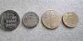 Монако. 0.10, 0.20, ½, 1, 2, 10 франка. 1960 - 1982 година. 6 бройки., снимка 2