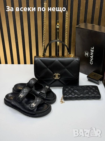 Chanel Дамски Черни Чехли Шанел Код SK1459