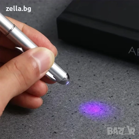 Химикалка с невидимо UV мастило и LED светлина | Тайни съобщения, маркиране на вещи 10069, снимка 3 - Лед осветление - 54656926