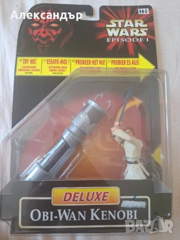 Рядкa Ретро Екшън Фигурка Star Wars Episode 1: Deluxe Obi-Wan Kenobi (1998) – Нова, запечатана!