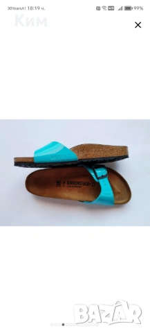Birkenstock чехли в син лак н. 42, снимка 3 - Чехли - 54633912