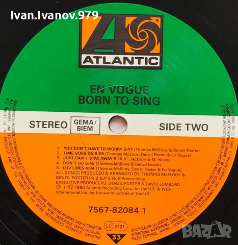 Vinyl (En Vogue - Born To Sing), снимка 3 - Грамофонни плочи - 55162803