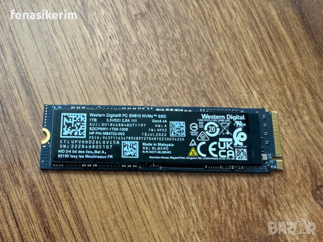 НОВО 100% Здраве WD SN810 1000GB 1TB SSD NVMe SSD 6600 MB/s 2280 Gen 4 x4 PCIe