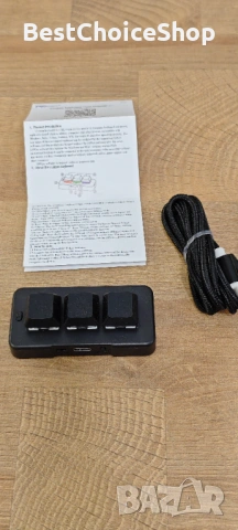 Мини безжична механична клавиатура 3 клавиша програмируема RGB USB, снимка 2 - Клавиатури и мишки - 54899099
