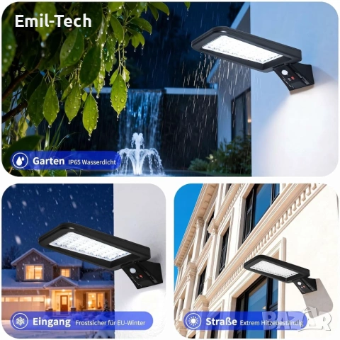 Комплект 2 соларни LED лампи с датчик и дистанционно, снимка 11 - Соларни лампи - 54750945