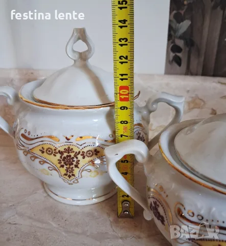 Порцеланови захарници "Златна Изида" 2 бр., снимка 4 - Сервизи - 55444627