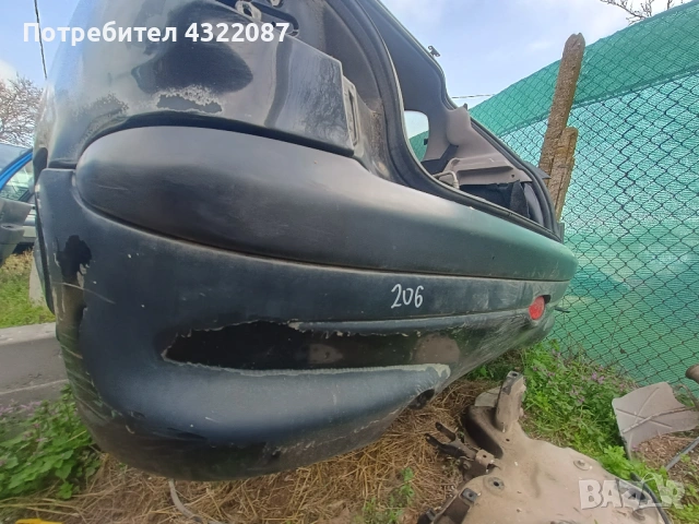 Задна броня за Peugeot 206 / Пежо 206 2.0 HDI 90 К. С RHY на части, снимка 3 - Части - 54230326