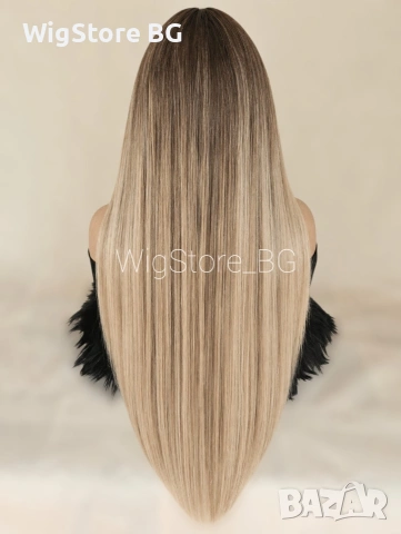 Lace Front Руса права перука 70см, снимка 2 - Аксесоари за коса - 55163066