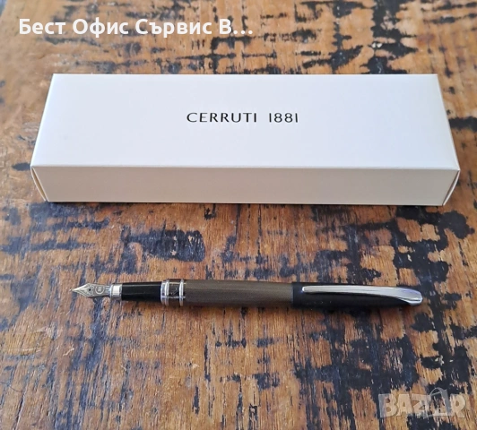 писалка Cerruti 1881 Черути Abbey Diamond Gun черен мат лак и диамантено гравиранa долна част 