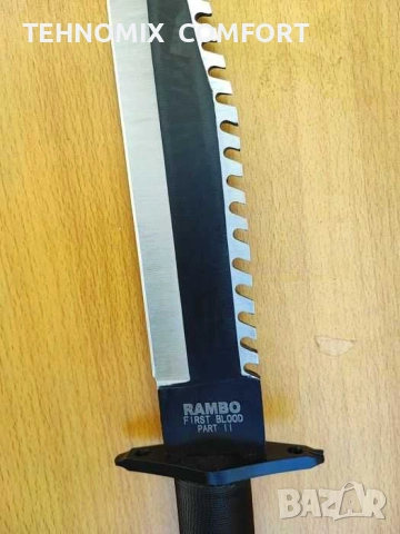 Лазерно заточен нож RAMBO First Blood II с комплект за оцеляване( нов), снимка 6 - Ножове - 55136920