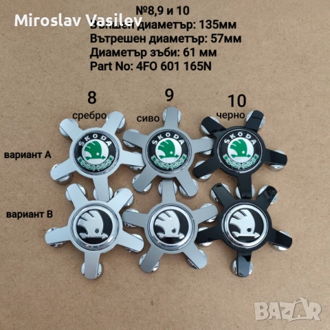 Капачки за джанти SKODA Шкода, снимка 2 - Аксесоари и консумативи - 50185551