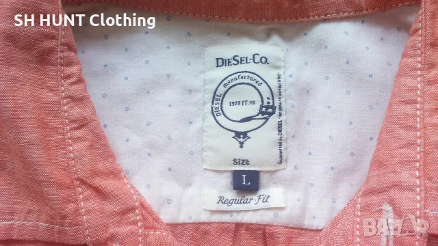 DIESEL Regilar Fit Coton Shirt Размер L мъжка памучна риза 9-69, снимка 10 - Ризи - 55494133