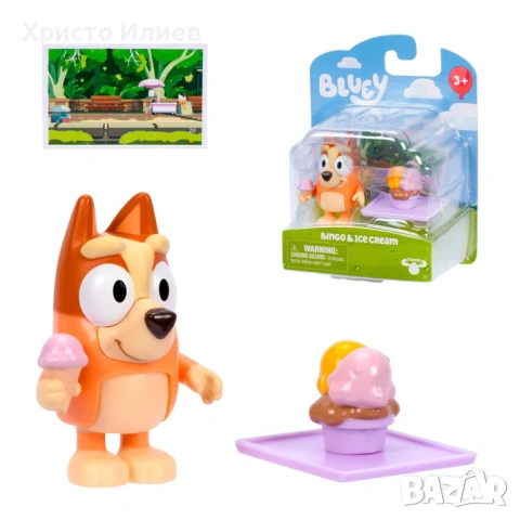 Bluey Блуи комплект фигурка с аксесоари Бинго със сладолед