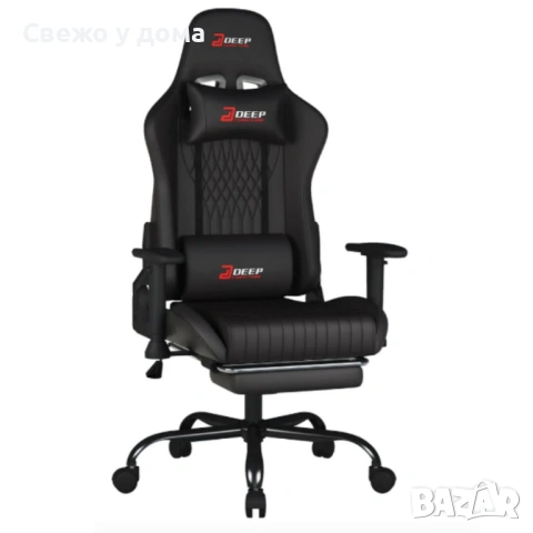 Ергономичен геймърски стол с поставка за крака, регулируема височина и 3D подлакътници, снимка 4 - Столове - 54052665