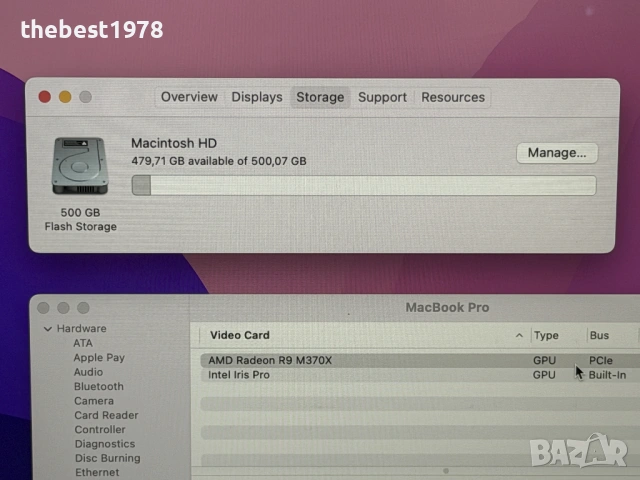 MacBook Pro Retina 15`Core i7-4980HQ/16GB RAM/512GB SSD/AMD R9 M370X/Бат 7ч, снимка 6 - Лаптопи за работа - 54456911