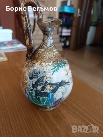 Древногръцка ваза-стомна, многоцветна, ръчно изработена, ръчно рисувана, снимка 4 - Антикварни и старинни предмети - 53986610