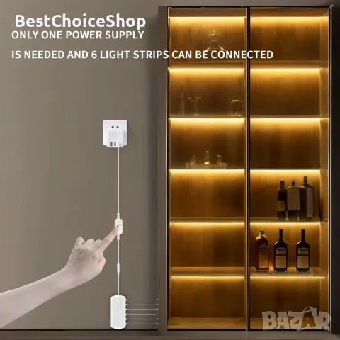 6 броя х 1метър COB LED ленти USB димируема с докосване – топло бяло , снимка 8 - Лед осветление - 55354405