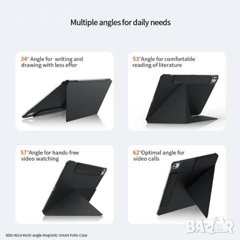 XUNDD XDD-0014 калъф за iPad Pro 12.9 (2022-2018) – PU+PC, подставка, Auto Sleep, Pen Holder, протек, снимка 6 - Калъфи, кейсове - 54519583