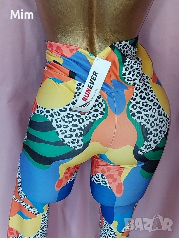 Атлетични клинове с висока талия с дигитален принт, снимка 6 - Клинове - 53992440