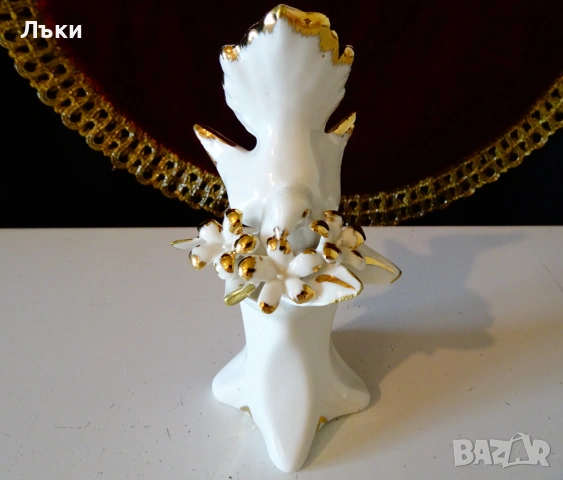 Порцеланова статуетка Гълъб,Capodimonte,злато, снимка 6 - Статуетки - 53965189