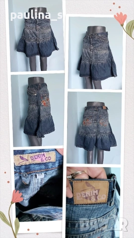 Три броя / Маркова дънкова пола "MNG / Mango", "Camaieu" и "Denim & Co" / XS / M , снимка 8 - Поли - 54792137