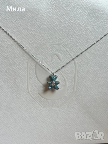 Swarovski - колие Teddy / Синьо мече ( НОВО ), снимка 2 - Колиета, медальони, синджири - 54282613