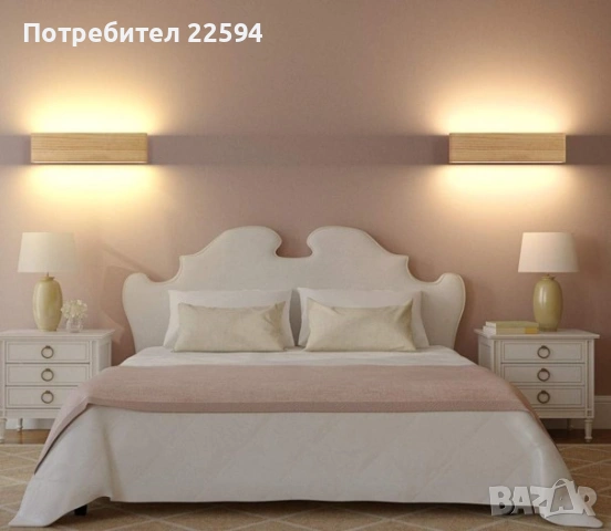 Дървена LED стенна лампа, снимка 2 - Лампи за стена - 54800638